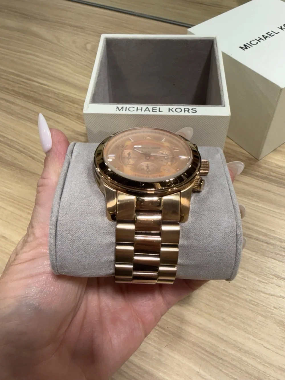Michael Kors Oversized Rose Gold Chronograph Watch